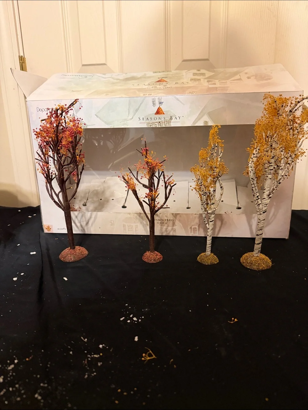Department 56 Autumn Tree Set - White, Gold, Brown